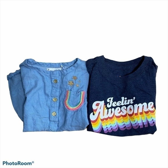 Rainbow 2T Top Bundle Feelin Awesome Cat & Jack - Picture 1 of 8